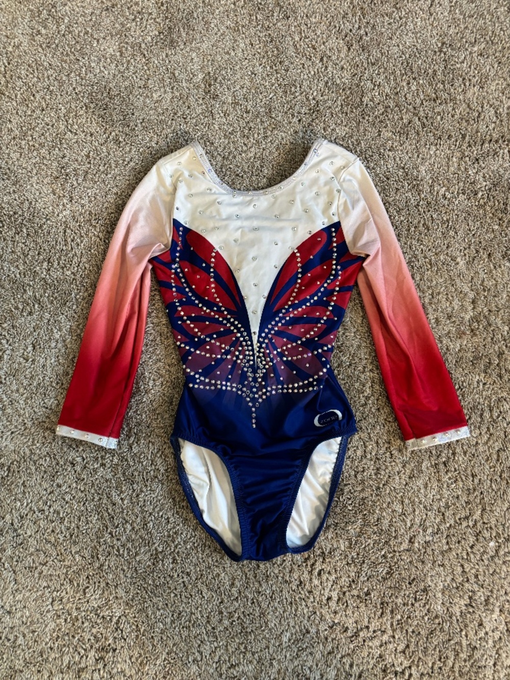 Adult XS Gymnastics Competition Leotard with Rhinestones